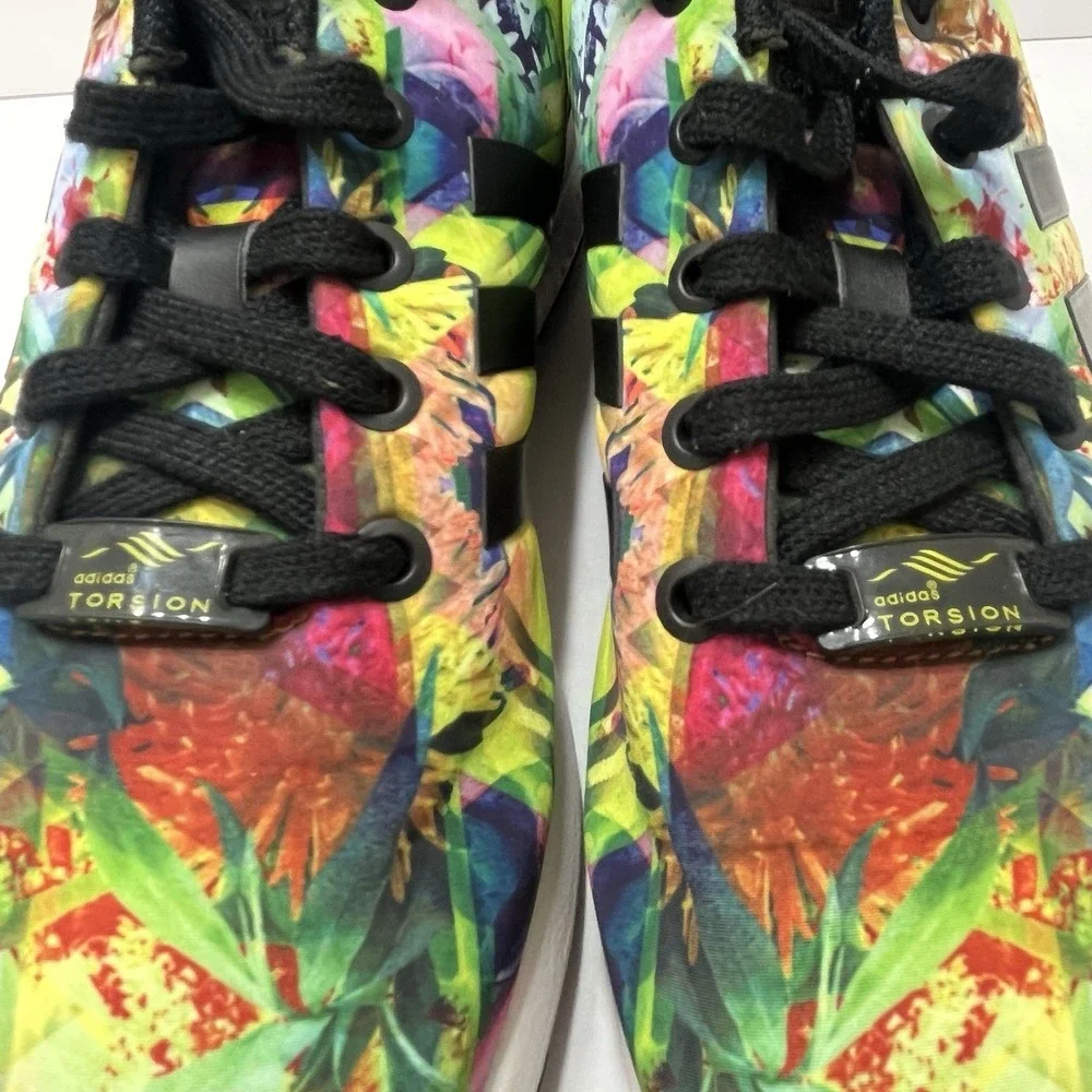 Adidas ZX Flux Summer Floral Multicolor Floral Print Black Stripes Women's 6.5